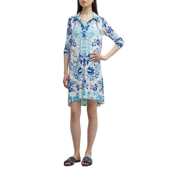 Johnny Was Farrow Botanical-Print Shift Swing Dres XS - Picture 1 of 9